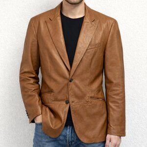 Banana Republic 100% Leather Jacket Blazer Men's 42 (Large) Vintage Y2K Classic